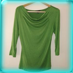Banana Republic Irish Green mock cowl neck tee